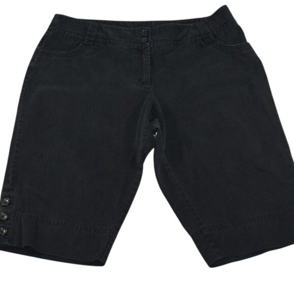 Rafaella Womans Plus Size 18W Black 100% Cotton Capris Pant - Picture 5 of 8